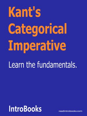 cover image of Kant's Categorical Imperative